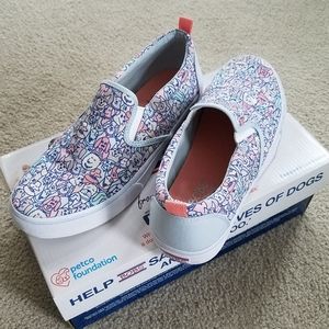 Bobs Marley Jr Woof Wag Sneakers From Skechers Size 9.5 Pastel Pups Design NIB